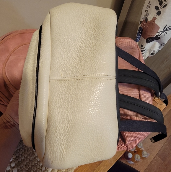 coach cream canvas and black leather backpack Court In Blocked Signature or exploring. Coach 89909 Moto Edge Black